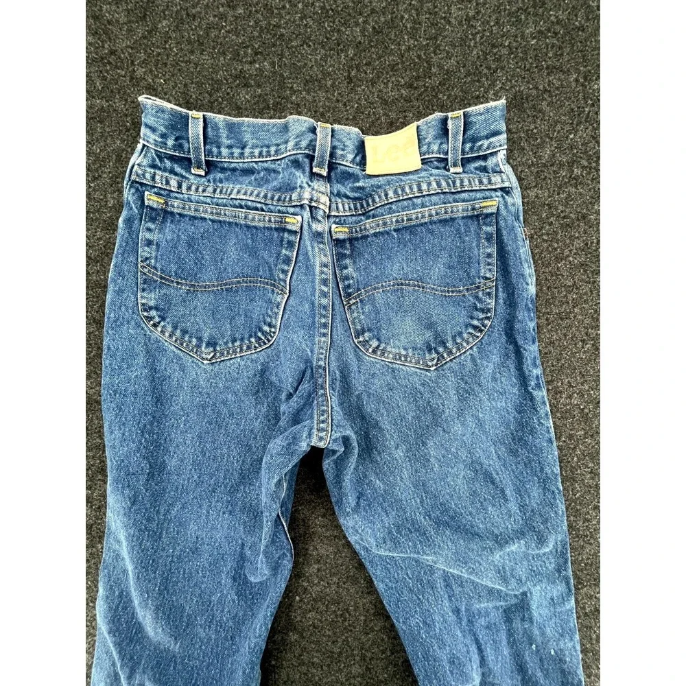 Lee Jeans Mens 32x31 Blue Denim Relaxed Fit Cotton Logo Straight Leg Medium Wash